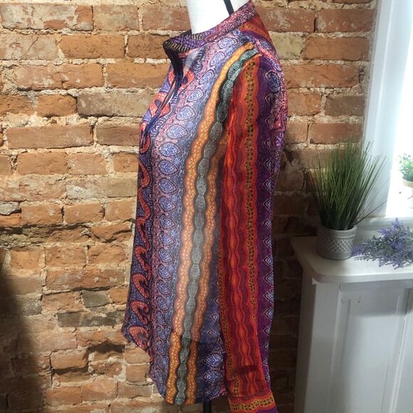 KAS Designs sheer Boho hippie top Women’s Small Multicolor - Picture 2 of 7